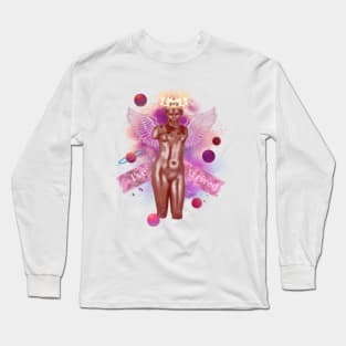 Greek stone floral design I’ve arrived planet queen of the universe pink Long Sleeve T-Shirt